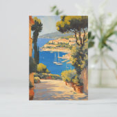 ヴィンテージスタイルコートダジュールフランスのトラベ絵画ル カード (スタンド正面)