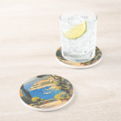 ヴィンテージスタイルコートダジュールフランスのトラベ絵画ル コースター (側面)