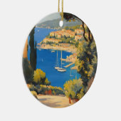 ヴィンテージスタイルコートダジュールフランスのトラベ絵画ル セラミックオーナメント (右)