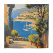 ヴィンテージスタイルコートダジュールフランスのトラベ絵画ル タイル (正面)