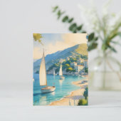 ヴィンテージスタイルコートダジュールフランスの旅行 インビテーションポストカード (スタンド正面)