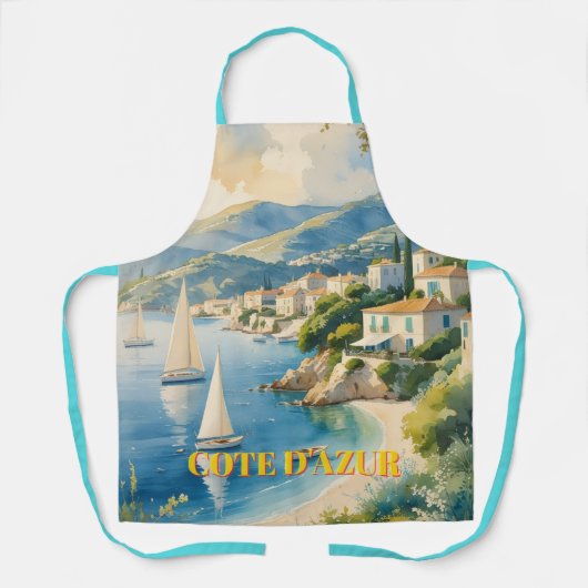 ヴィンテージスタイルコートダジュールフランスの旅行 エプロン (正面)