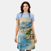 ヴィンテージスタイルコートダジュールフランスの旅行 エプロン (着用した状態)