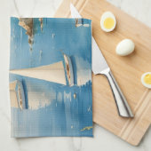 ヴィンテージスタイルコートダジュールフランスの旅行 キッチンタオル (四つ折り)