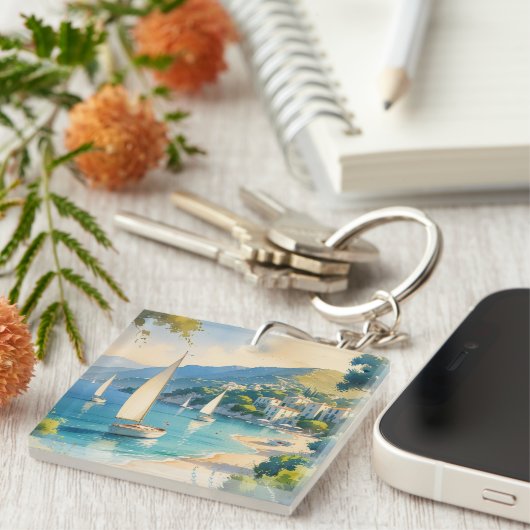 ヴィンテージスタイルコートダジュールフランスの旅行 キーホルダー (正面右)