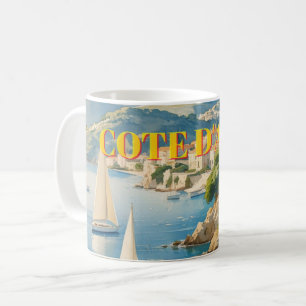 ヴィンテージスタイルコートダジュールフランスの旅行 コーヒーマグカップ