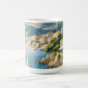 ヴィンテージスタイルコートダジュールフランスの旅行 コーヒーマグカップ
