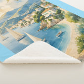 ヴィンテージスタイルコートダジュールフランスの旅行 シェルパブランケット (3/4)