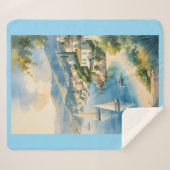 ヴィンテージスタイルコートダジュールフランスの旅行 シェルパブランケット (正面(横))