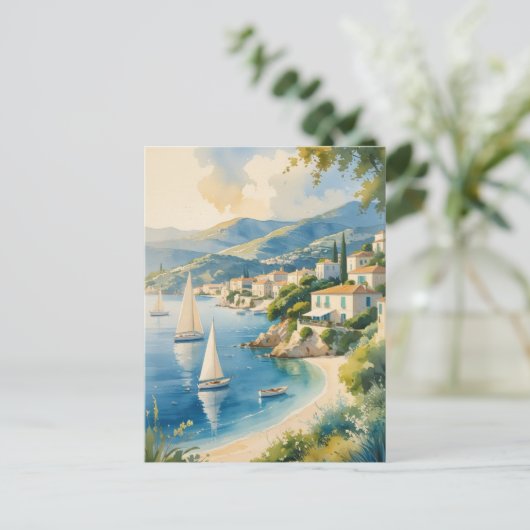 ヴィンテージスタイルコートダジュールフランスの旅行 シーズンポストカード (スタンド正面)