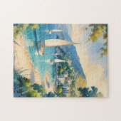 ヴィンテージスタイルコートダジュールフランスの旅行 ジグソーパズル (横)