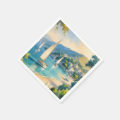 ヴィンテージスタイルコートダジュールフランスの旅行 スタンダードカクテルナプキン (角)