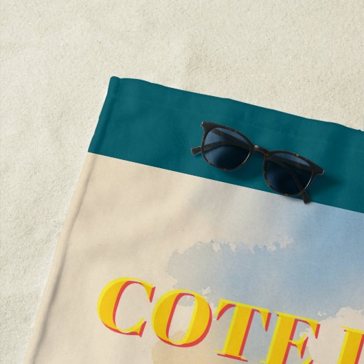 ヴィンテージスタイルコートダジュールフランスの旅行 ビーチタオル (インサイチュ)