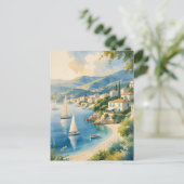 ヴィンテージスタイルコートダジュールフランスの旅行 ポストカード (スタンド正面)