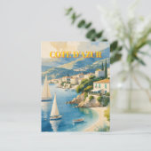 ヴィンテージスタイルコートダジュールフランスの旅行 ポストカード (スタンド正面)