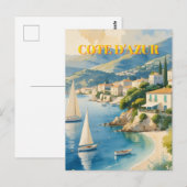 ヴィンテージスタイルコートダジュールフランスの旅行 ポストカード (正面/裏面)