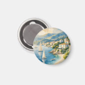 ヴィンテージスタイルコートダジュールフランスの旅行 マグネット (正面/裏面)