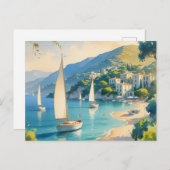 ヴィンテージスタイルコートダジュールフランスの旅行 案内ポストカード (正面/裏面)