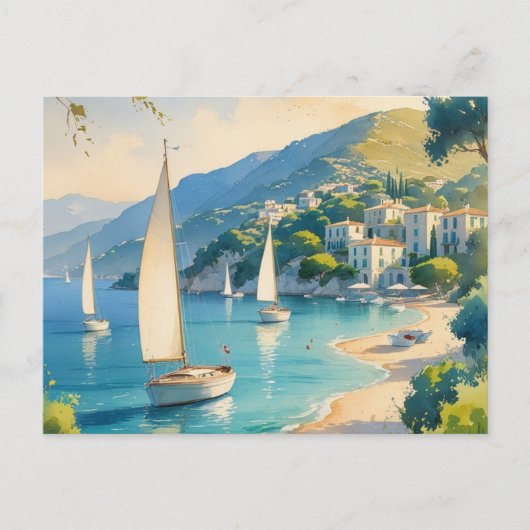 ヴィンテージスタイルコートダジュールフランスの旅行 案内ポストカード (正面)