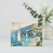 ヴィンテージスタイルコートダジュールフランスの旅行 案内ポストカード (スタンド正面)