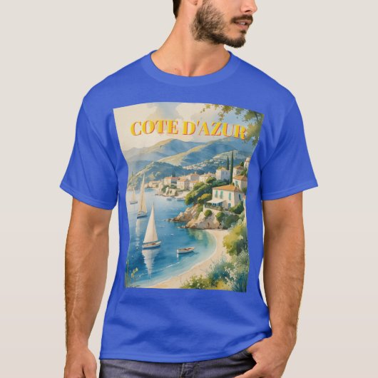 ヴィンテージスタイルコートダジュールフランスの旅行 Tシャツ (正面)