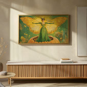 ヴィンテージスタイルゴールデンフェアリーパンプキンクイーン秋 ポスター