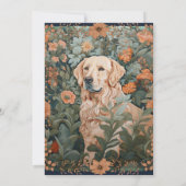 ヴィンテージスタイルゴールデンレトリバーバースデーパーティー 招待状 (裏面)