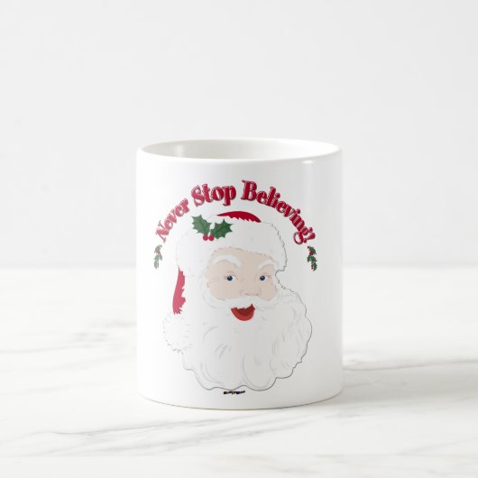 ヴィンテージスタイルサンタネストップ信じンズ コーヒーマグカップ (中央)