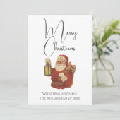 ヴィンテージスタイルサンタメリークリスマス シーズンカード (スタンド正面)