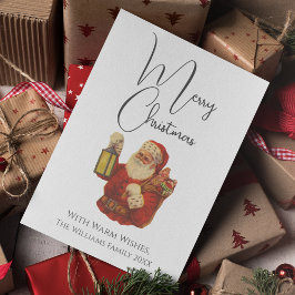 ヴィンテージスタイルサンタメリークリスマス シーズンカード