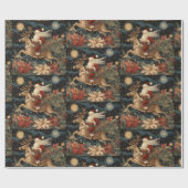 ヴィンテージスタイルサンタライディングトインデアデザイン ラッピングペーパー (フラット)