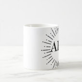 ヴィンテージスタイルサンバーストカスタムモノグラム コーヒーマグカップ (中央)