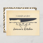 ヴィンテージスタイルシェフのナイフ料理食品レシピ ポストカード (正面/裏面)