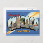 ヴィンテージスタイルシカゴイリノイポストカード ポストカード (正面/裏面)