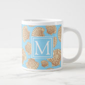 ヴィンテージスタイルシーシェルパターン|イニシャル ジャンボコーヒーマグカップ (右)