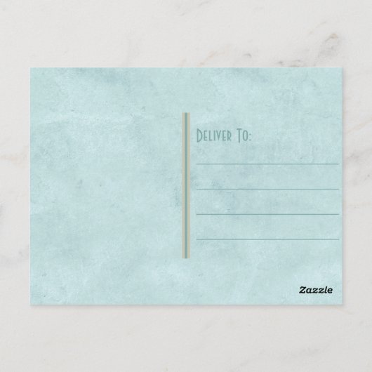 ヴィンテージスタイルシーシェル&ブルーレースポストカード ポストカード (裏面)