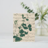 ヴィンテージスタイルシートの音楽葉の ポストカード (スタンド正面)