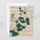 ヴィンテージスタイルシートの音楽葉の ポストカード (正面/裏面)
