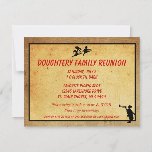 ヴィンテージスタイルジャンプロープシルエットファミリ懇親会 招待状 (裏面)