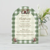 ヴィンテージスタイルジンガム花模様クリスマスアーチ 招待状 (スタンド正面)