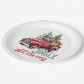 ヴィンテージスタイルジンルザオールウェイクリスマス ペーパープレート (アングル)
