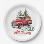 ヴィンテージスタイルジンルザオールウェイクリスマス ペーパープレート (正面)