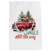 ヴィンテージスタイルジンルザオールウェイクリスマス ミディアムペーパーバッグ (正面)