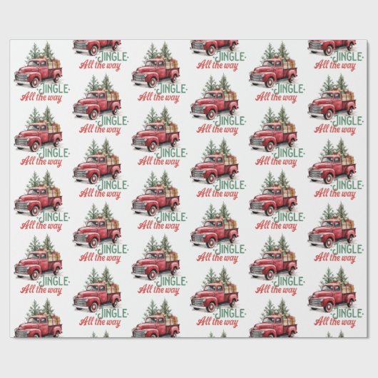 ヴィンテージスタイルジンルザオールウェイクリスマス ラッピングペーパー (フラット)