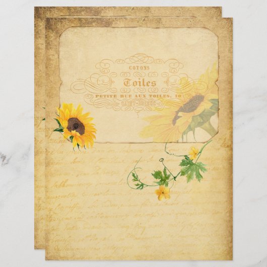 ヴィンテージスタイルスクラップブック紙 (正面/裏面)