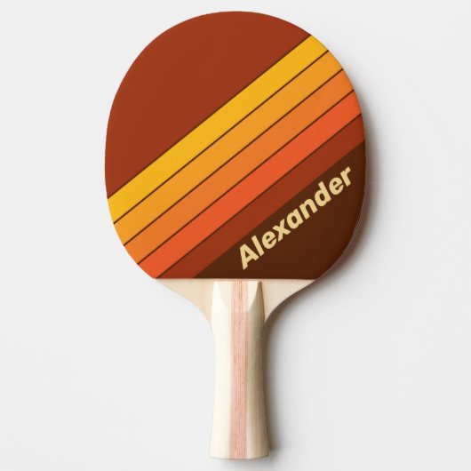 ヴィンテージスタイルスストライプのポーツ 卓球ラケット (正面)