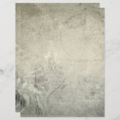 ヴィンテージスタイルスタンプされたブックページ (正面/裏面)