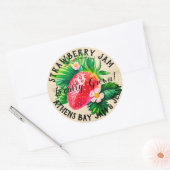 ヴィンテージスタイルストロベリージャム商品ラベル ラウンドシール (封筒)