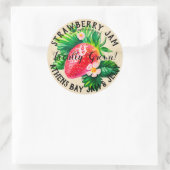 ヴィンテージスタイルストロベリージャム商品ラベル ラウンドシール (バッグ)