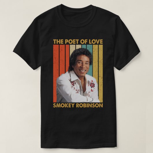 ヴィンテージスタイルスモーキーロビンソン – The Poet Of Love Tシャツ (デザイン正面)